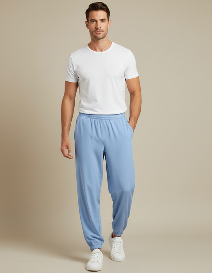 Pantalon Fluide Bleu Ciel Jogger Décontracté Homme - Polyester
