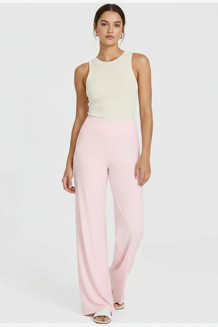 Pantalon Fluide Rose Ample Décontracté Yoga Femme - Viscose