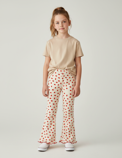 Pantalon Fluide Évasé Imprimé Fraises Enfant - Molleton