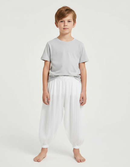 Pantalon Fluide Blanc Ample Coton Enfant