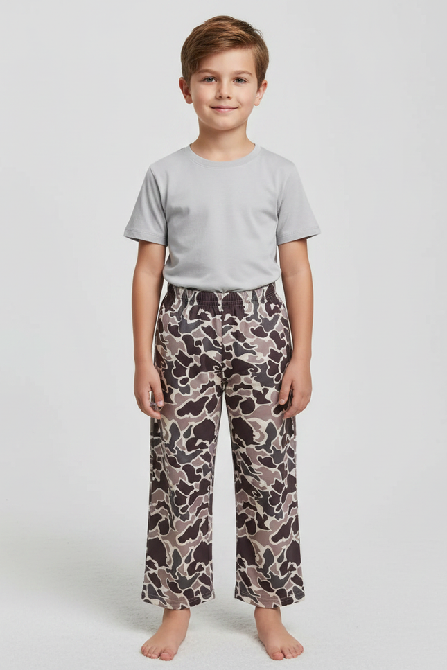 Pantalon Fluide Camouflage Ample Coton Décontracté Enfant - Multicolore