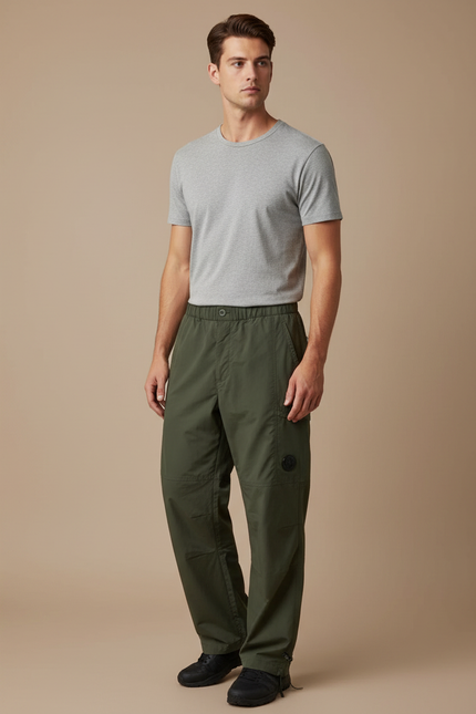 Pantalon Fluide Vert Kaki Cargo Sport Homme - Polyester