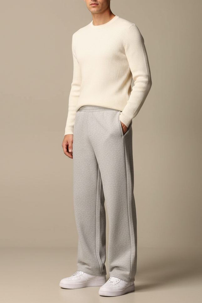 Pantalon Fluide Homme Gris Large - Molleton