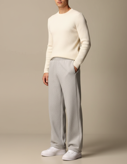 Pantalon Fluide Homme Gris Large - Molleton