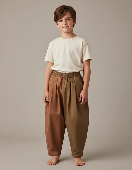 Pantalon Fluide Bicolore Ample Coton Enfant - Multicolore