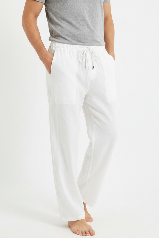 Pantalon Large Fluide Blanc - Lin