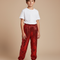 Pantalon Fluide Rouge Paillettes Scintillantes Ample Enfant - Polyester