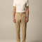 Pantalon Fluide Beige Homme Droit Extensible Élastique - Polyester
