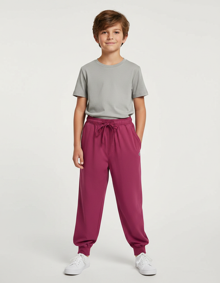 Pantalon Fluide Bordeau Ample Cordon Enfant - Bordeaux Molleton