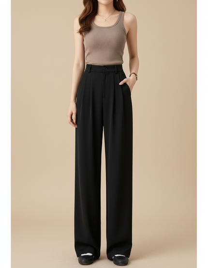 Pantalon Fluide Chic - Noir Viscose