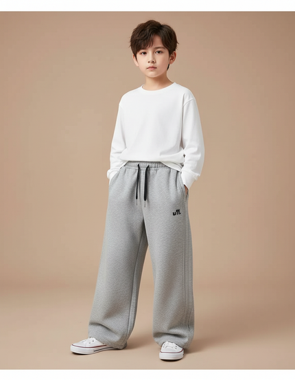 Pantalon Fluide Gris Ample Sport Coton Enfant - Molleton