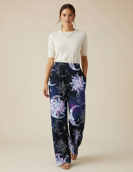 Pantalon Fluide Femme Imprimé Chic - Polyester