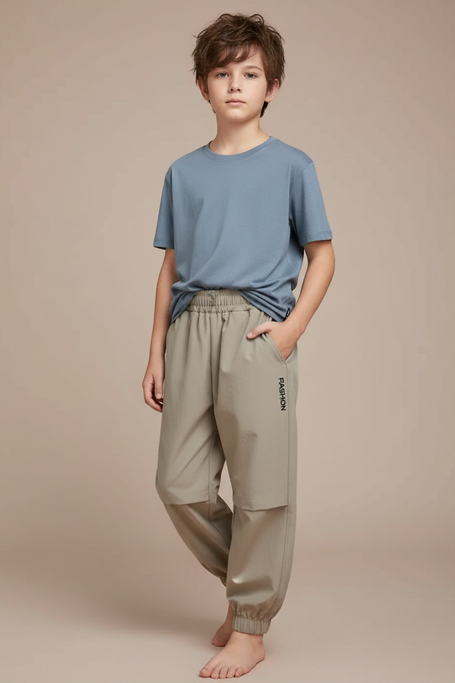 Pantalon Fluide Kaki Sport Décontracté Respirant Garçon - Polyester