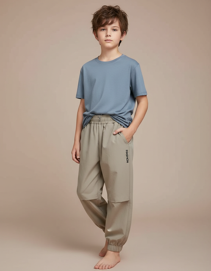 Pantalon Fluide Kaki Sport Décontracté Respirant Garçon - Polyester