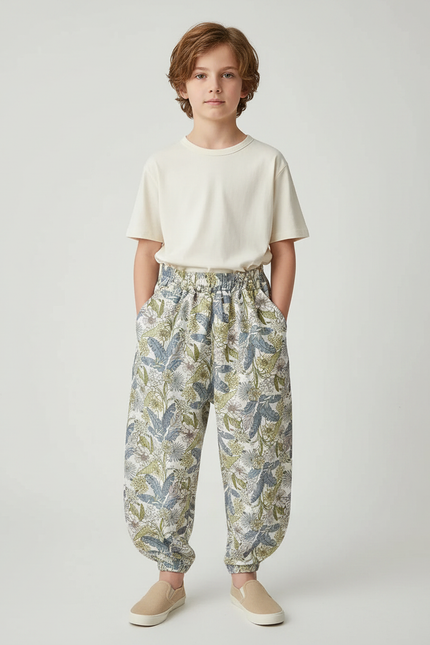 Pantalon Fluide Imprimé Floral Ample Léger Enfant - Viscose