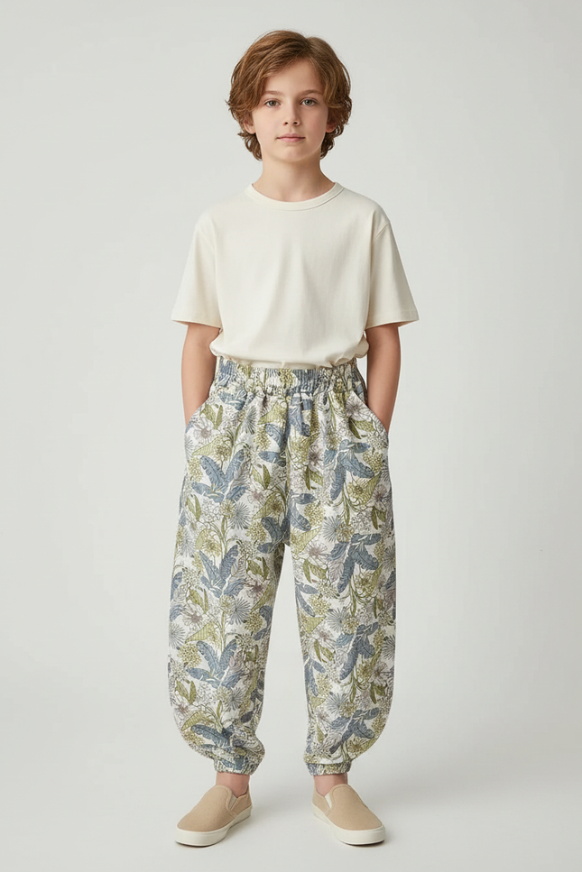 Pantalon Fluide Imprimé Floral Ample Léger Enfant - Viscose