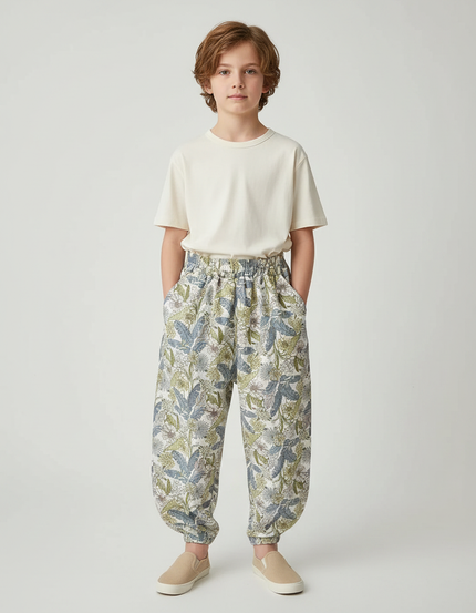 Pantalon Fluide Imprimé Floral Ample Léger Enfant - Viscose