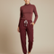 Pantalon Fluide Bordeaux Jogger Cordon Femme Confortable - Polyester