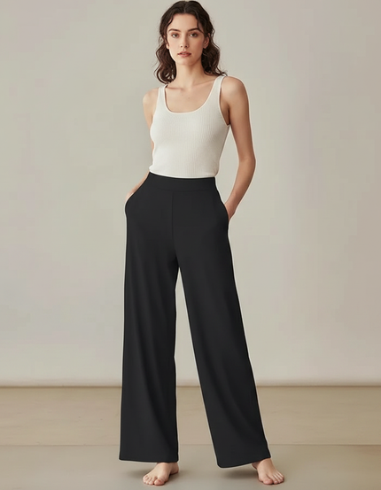 Pantalon Maille Fluide Noir