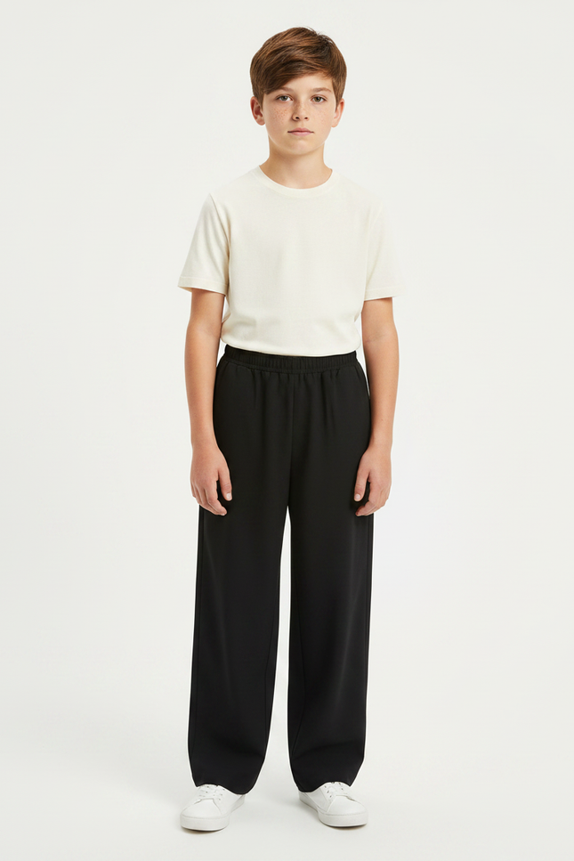 Pantalon Fluide Noir Ample Casual Enfant - Viscose
