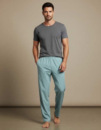 Pantalon Fluide Homme Bleu Ciel Ample Décontracté - Viscose