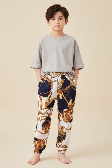 Pantalon Fluide Imprimé Foulard - Viscose