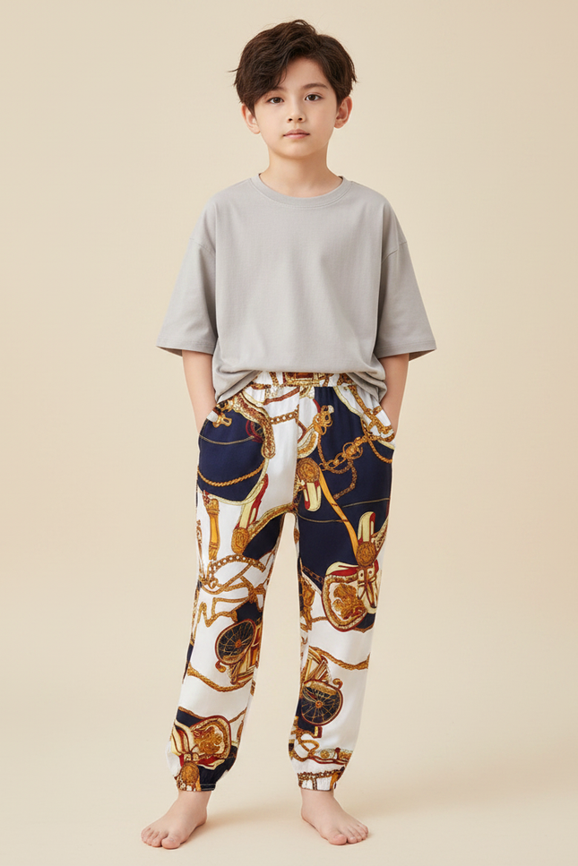 Pantalon Fluide Imprimé Foulard - Viscose