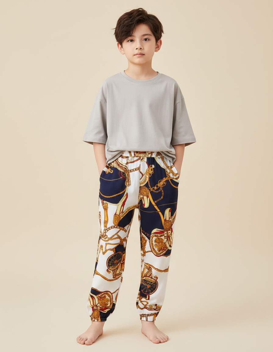 Pantalon Fluide Imprimé Foulard - Viscose