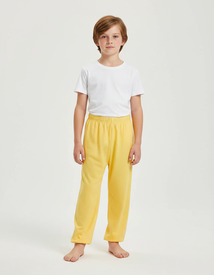 Pantalon Fluide Jaune Ample Coton Enfant Basique - Molleton