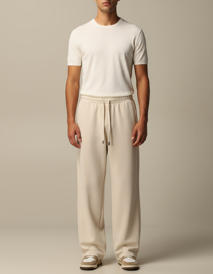Pantalon Baggy Fluide - Beige Molleton
