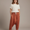 Pantalon Fluide Harem Coton Ample Confortable Terre Cuite - Orange