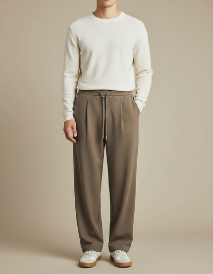 Pantalon Fluide Kaki Ample Décontracté Homme Cordon - Molleton