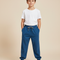 Pantalon Fluide Bleu Marine Ample Cordon Enfant Jogger - Molleton