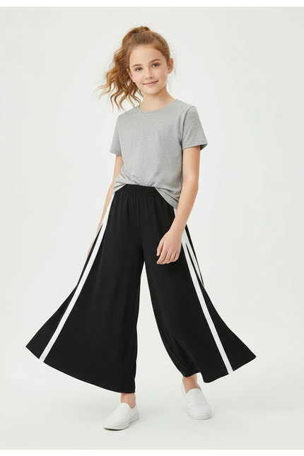 Pantalon Fluide Petite Taille - Noir Polyester