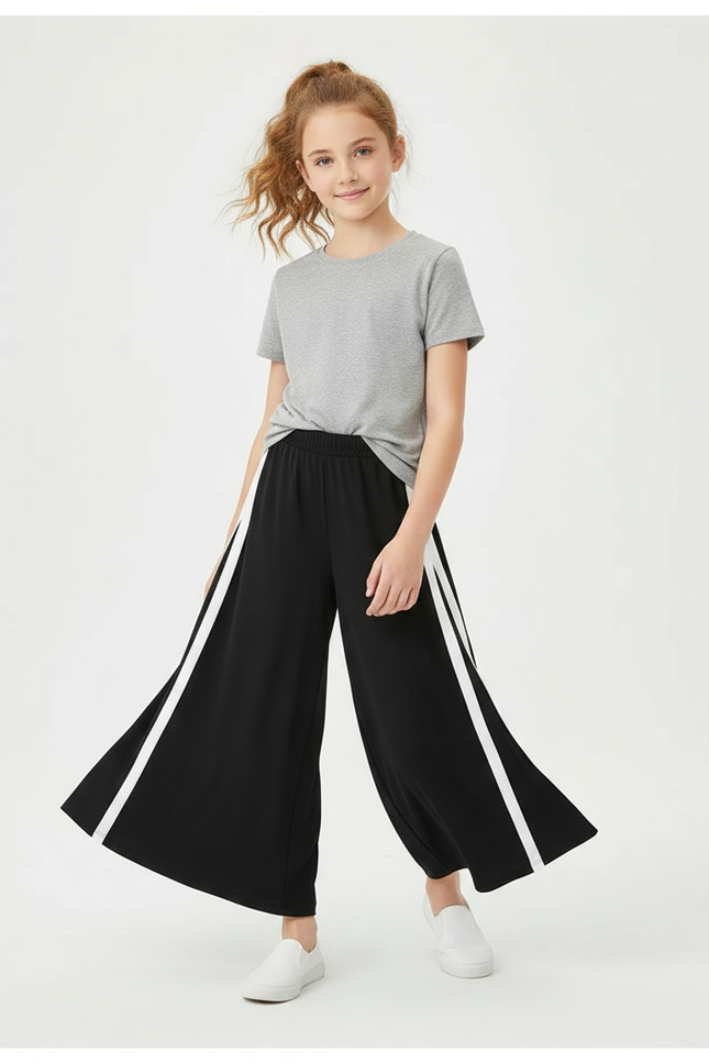 Pantalon Fluide Petite Taille - Noir Polyester