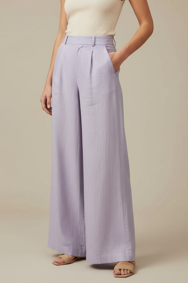 Pantalon Fluide Coloré - Violet Lin