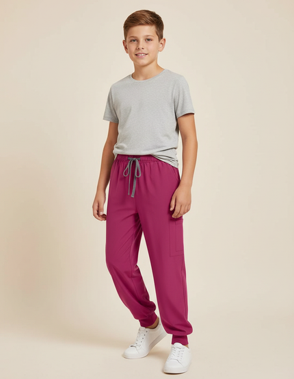Pantalon Fluide Fuchsia Cargo Confortable Jogger Enfant - Rose Polyester