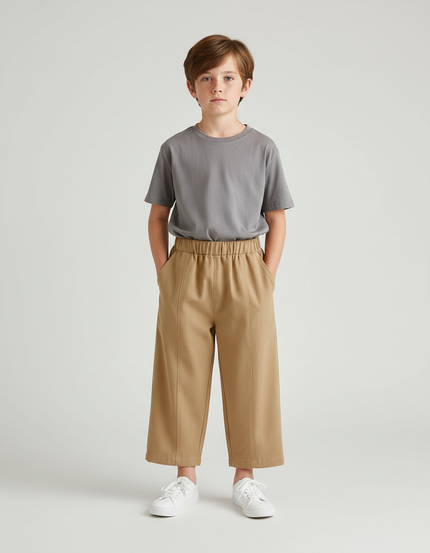 Pantalon Fluide Camel Ample Coton Enfant