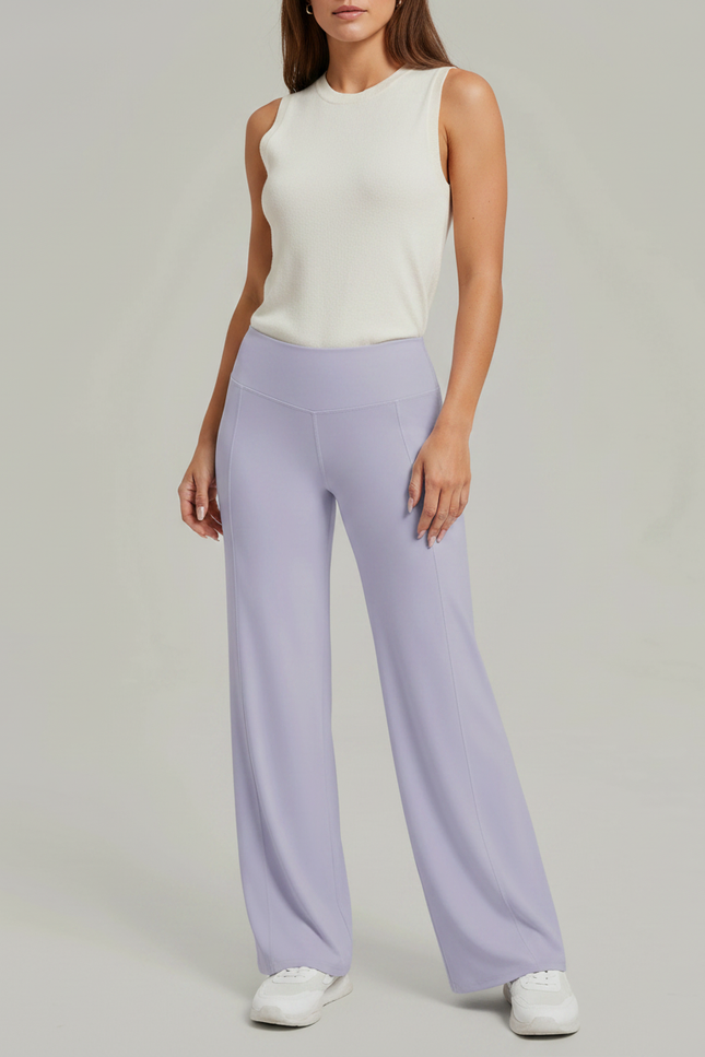 Pantalon Flare Fluide Femme - Violet Polyester