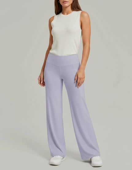Pantalon Flare Fluide Femme - Violet Polyester