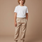 Pantalon Fluide Beige Coton Jogger Décontracté Enfant