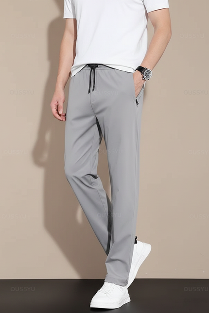 Pantalon Fluide Gris Décontracté Sport Homme Léger - Polyester