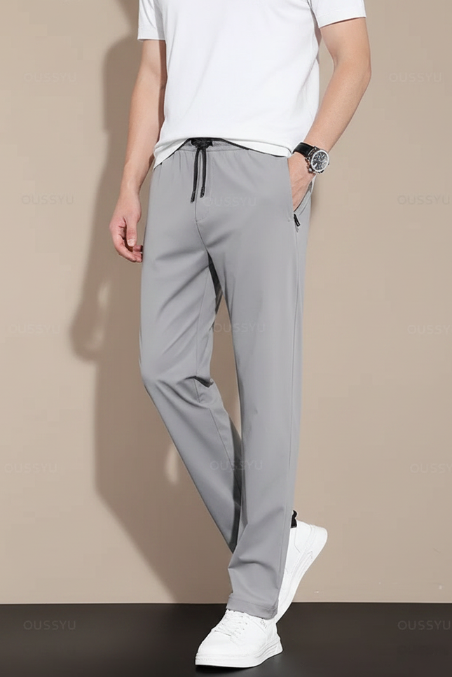 Pantalon Fluide Gris Décontracté Sport Homme Léger - Polyester