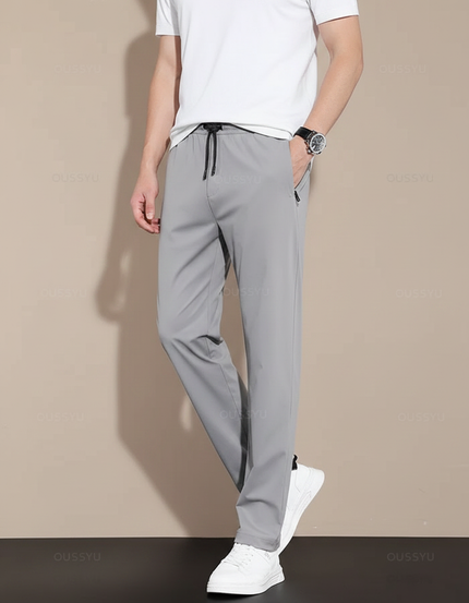 Pantalon Fluide Gris Décontracté Sport Homme Léger - Polyester
