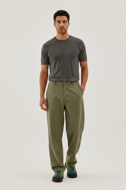 Pantalon Fluide Kaki Ample Décontracté Léger Homme - Polyester