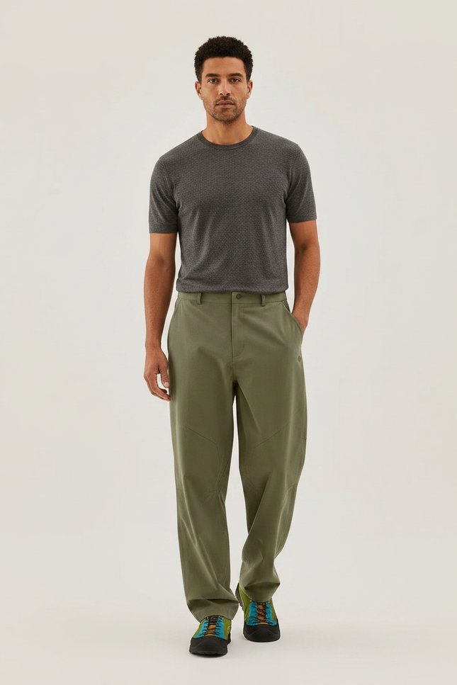 Pantalon Fluide Kaki Ample Décontracté Léger Homme - Polyester