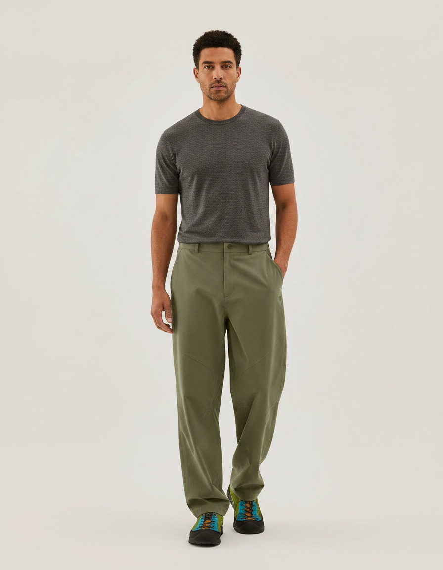 Pantalon Fluide Kaki Ample Décontracté Léger Homme - Polyester