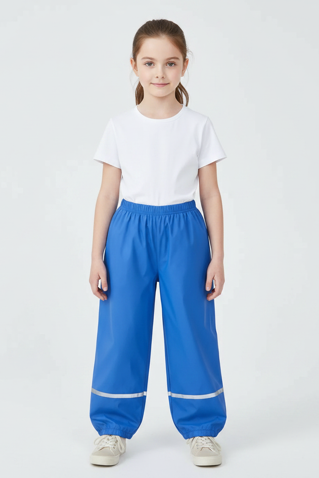 Pantalon Fluide Bleu Imperméable Réfléchissant Enfant - Polyester