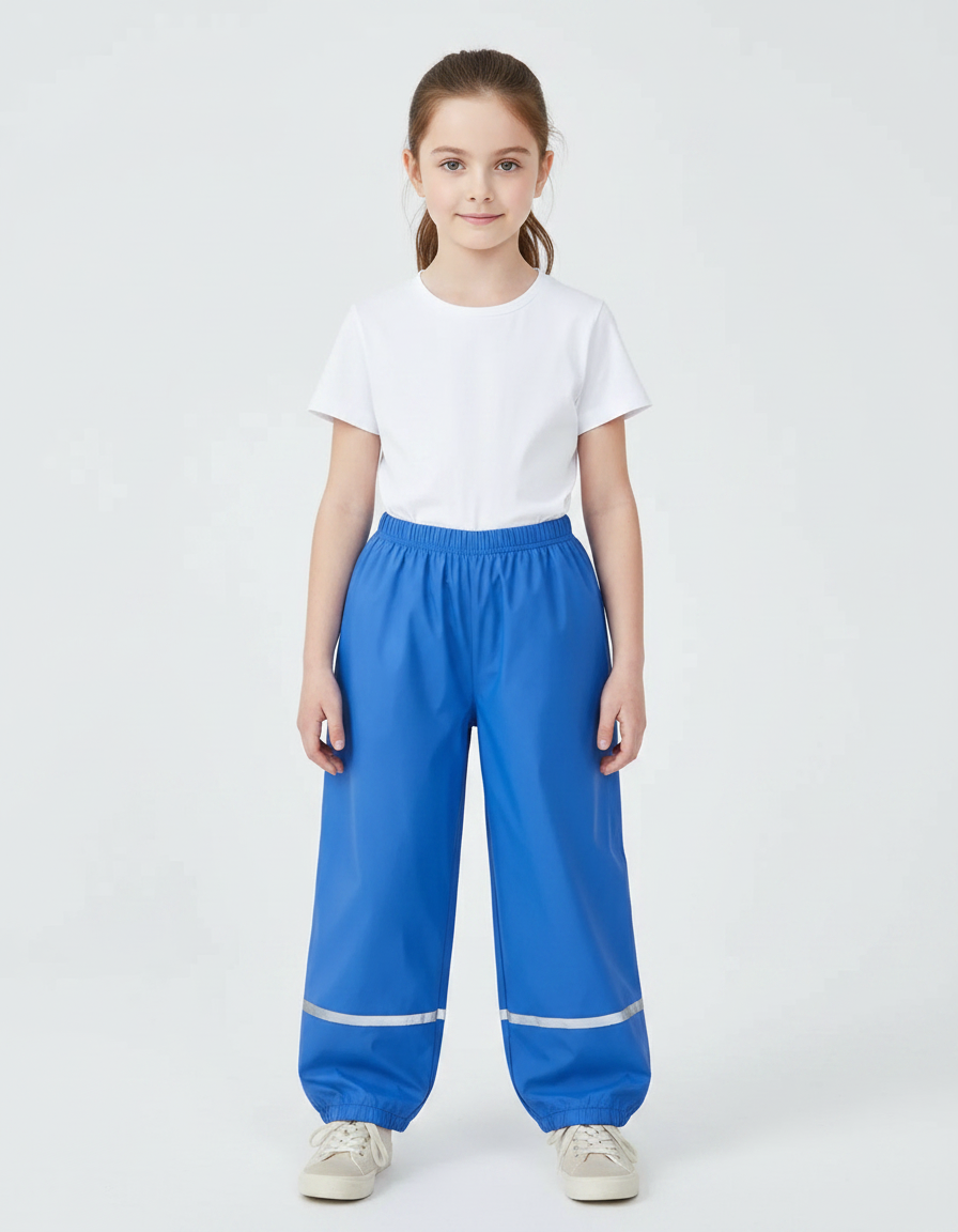 Pantalon Fluide Bleu Imperméable Réfléchissant Enfant - Polyester