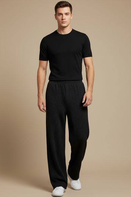 Pantalon Fluide Chaud - Noir Maille